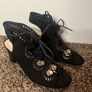 black Relativity sandal heels